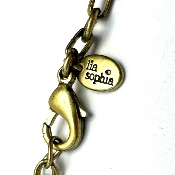 Lia Sophia Statement Bib Necklace with Lime Faceted Crystal Drops — Y2K EUC - Picture 5 of 8